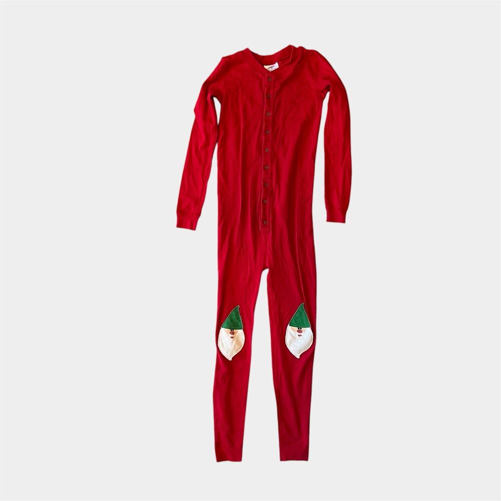 Hanna Andersson Red Gnome Union Suit Pajamas 130 cm 8